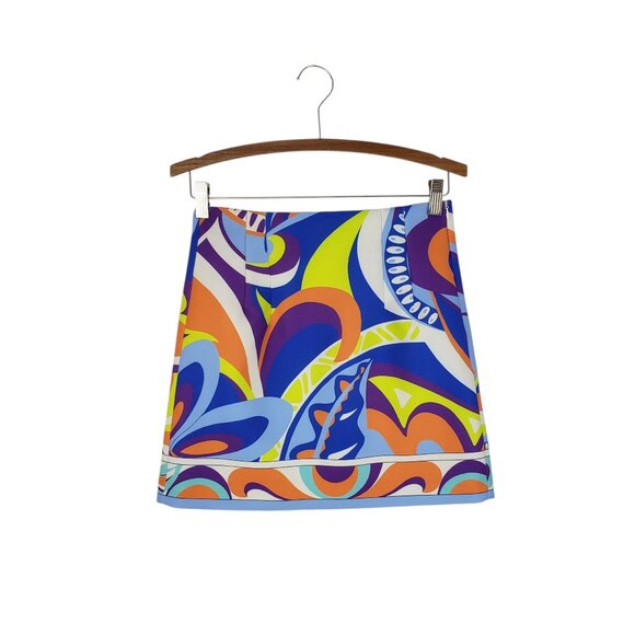Zara NWT Mini Skirt Bold Bright Trippy Mod Retro Pucci Style Womens Size Small - Picture 1 of 6